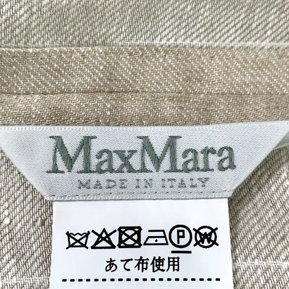 MaxMara Beige Vertical Striped Single-Button Suit Jacket XS 36 - Picture 2 of 7